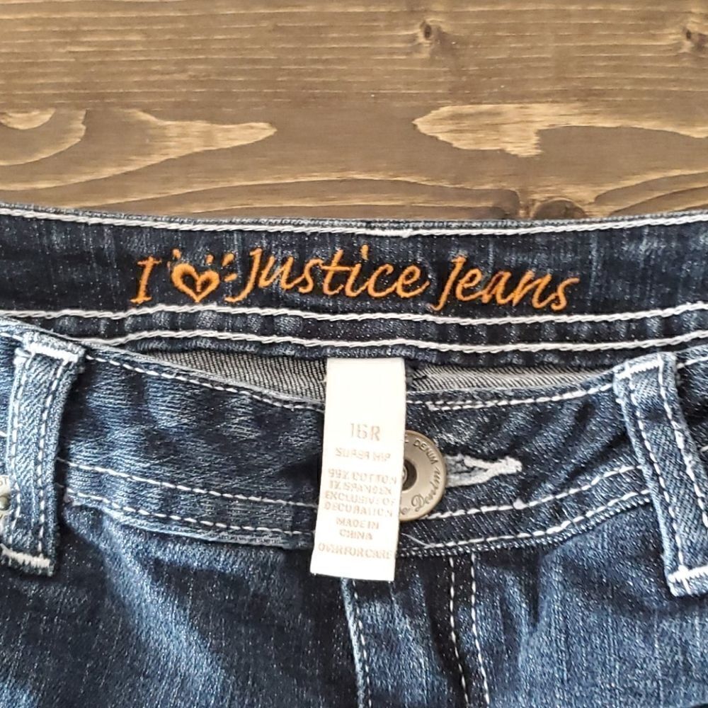 I Love Justice Blue Jeans Girls 16R - Picture 3 of 6